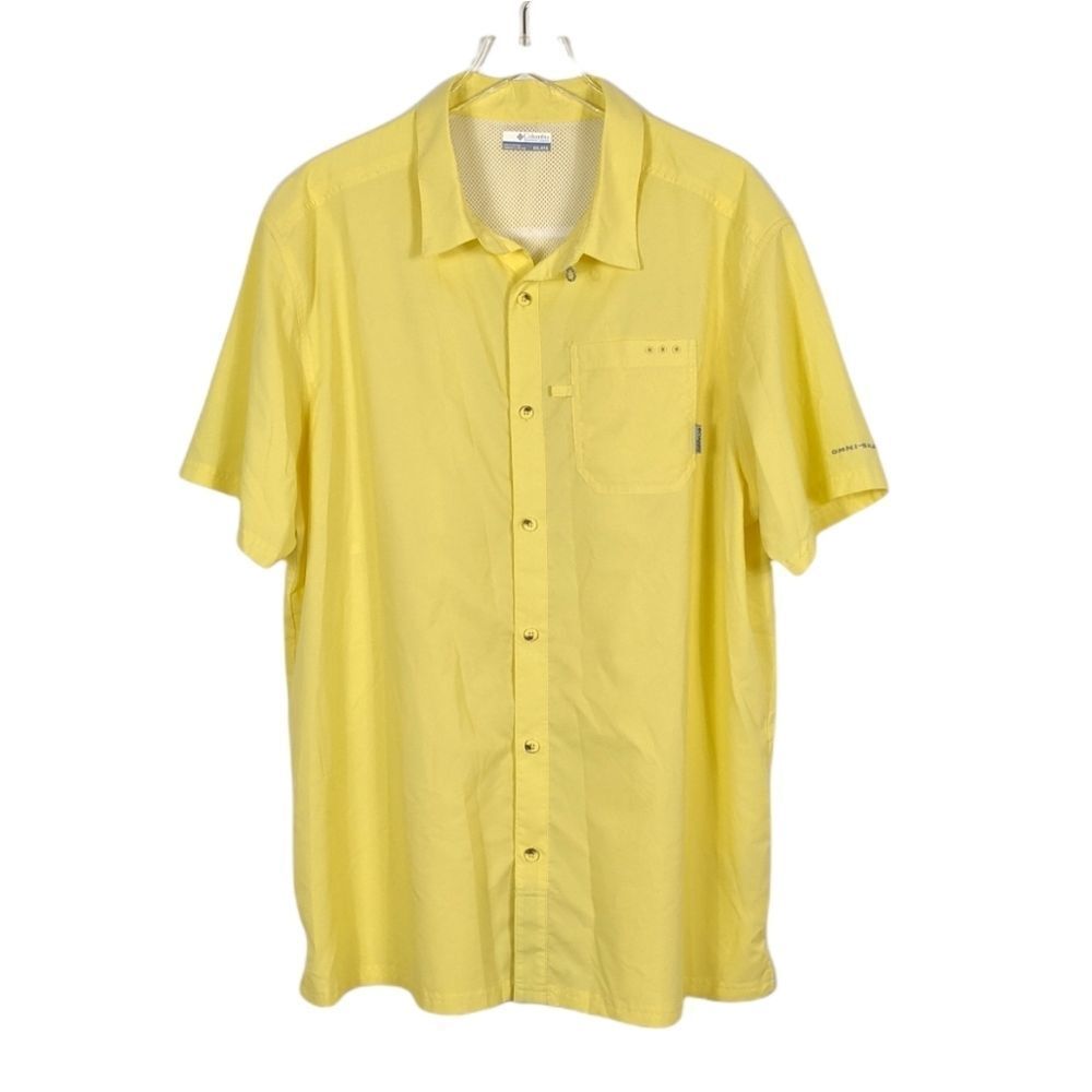 Columbia Men's PFG Omni-Shield Yellow Fishing Shirt XXL